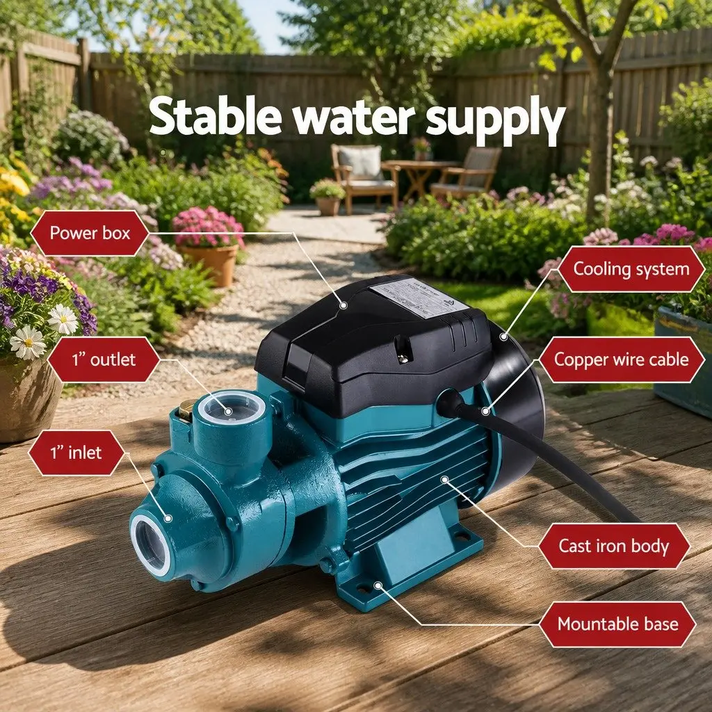 Peripheral Water Pump 35L/min Garden Irrigation Pool Car Wash Auto Pressure