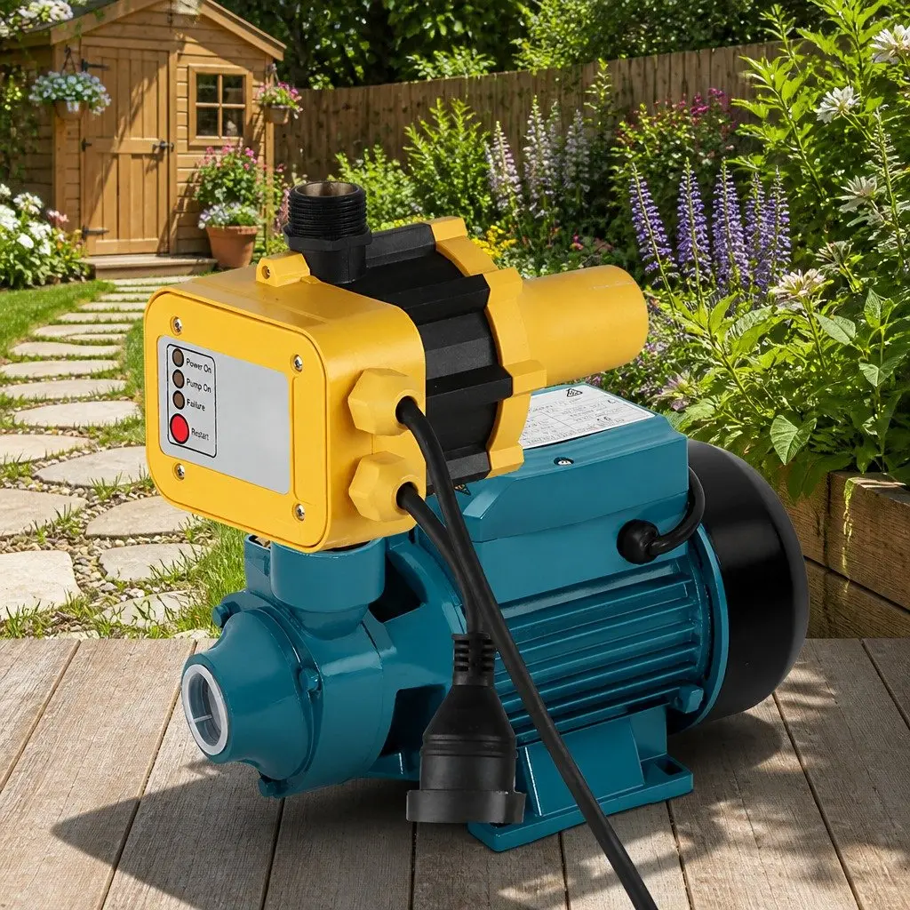 Peripheral Water Pump Yellow 0.5HP Automatic Controller for Garden Irrigation Farm Rain Clean