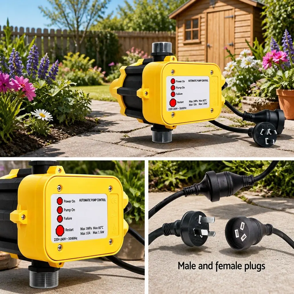 Peripheral Water Pump Yellow 0.5HP Automatic Controller for Garden Irrigation Farm Rain Clean