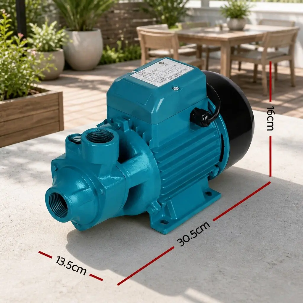Irrigation Pump Blue 750W High Flow Rate Rust-resistant Brass Impeller Suitable for Garden Pool Cleaning