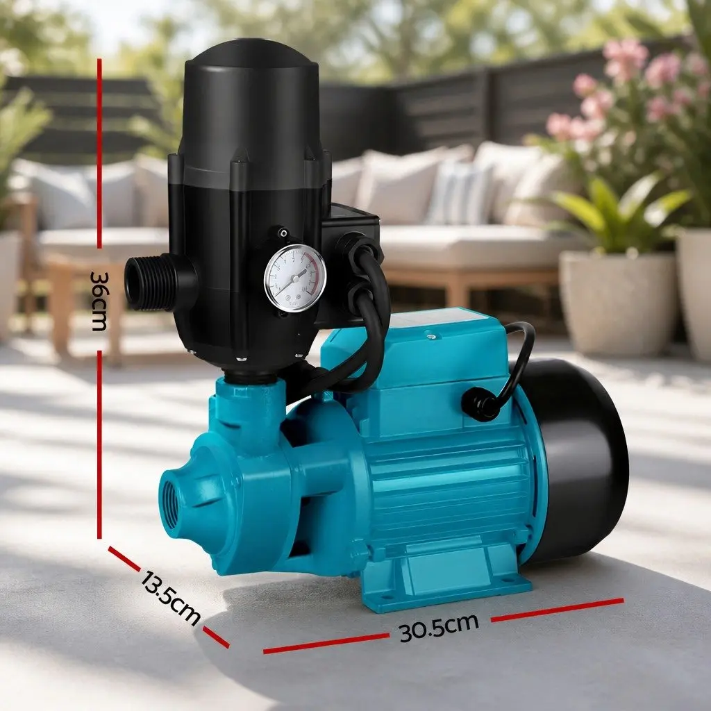 Water Pump Black 750W Automatic Electronic Pressure Control for Garden Irrigation Pool Cleaning