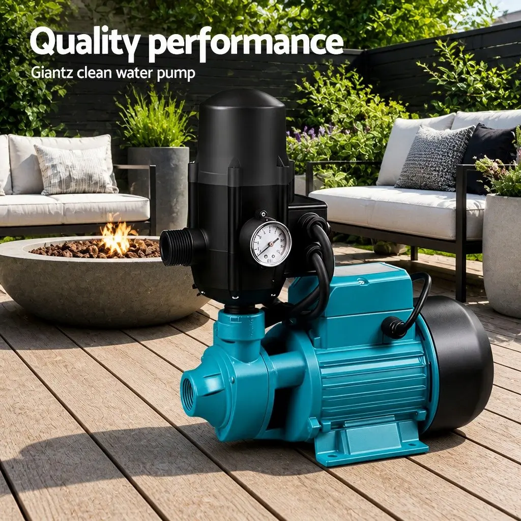 Water Pump Black 750W Automatic Electronic Pressure Control for Garden Irrigation Pool Cleaning