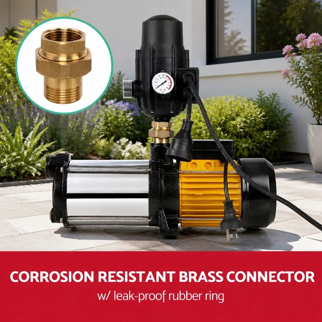 4-Stage Irrigation Pump Black 2000W High Pressure Self-Priming Multi-Stage Pump with Automatic Pressure Controller