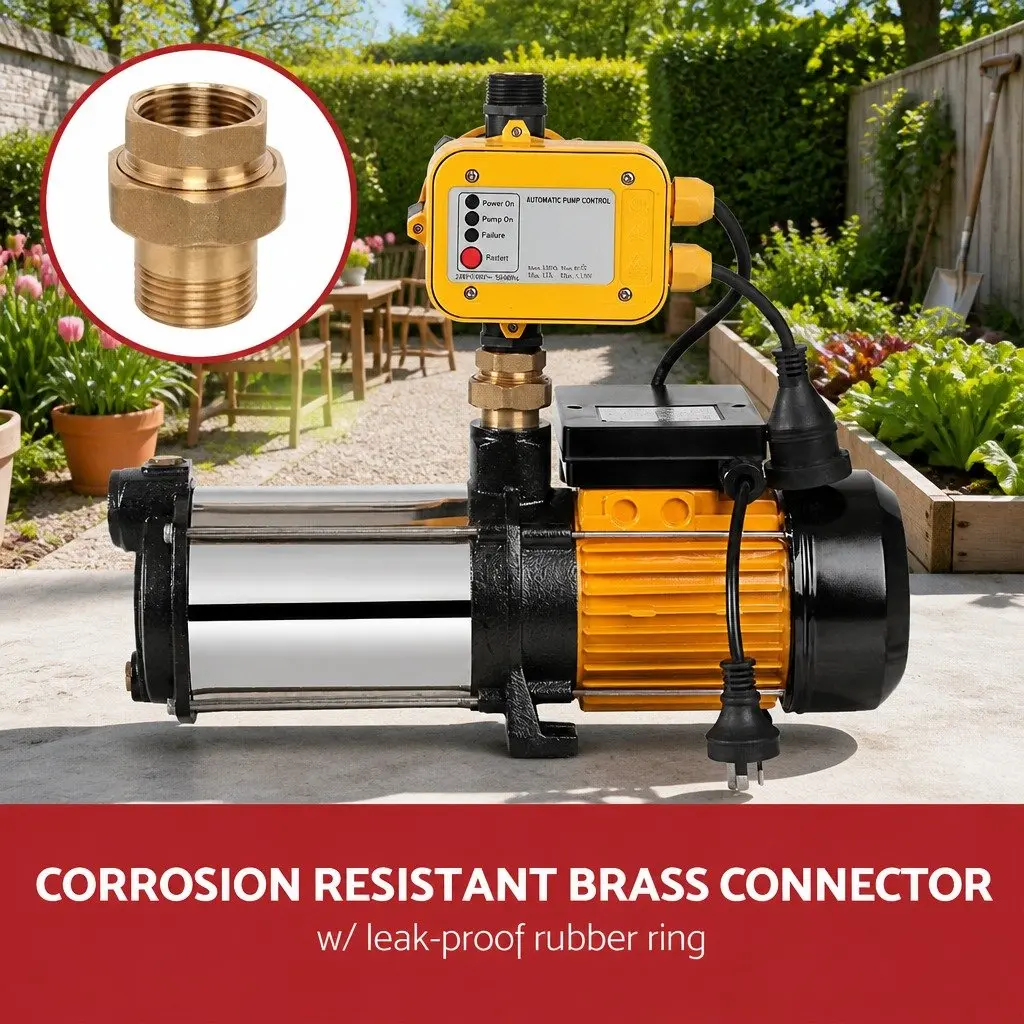 4-Stage Water Pump Yellow 2000W Automatic Pressure Controller for Garden Irrigation Home Water Supply