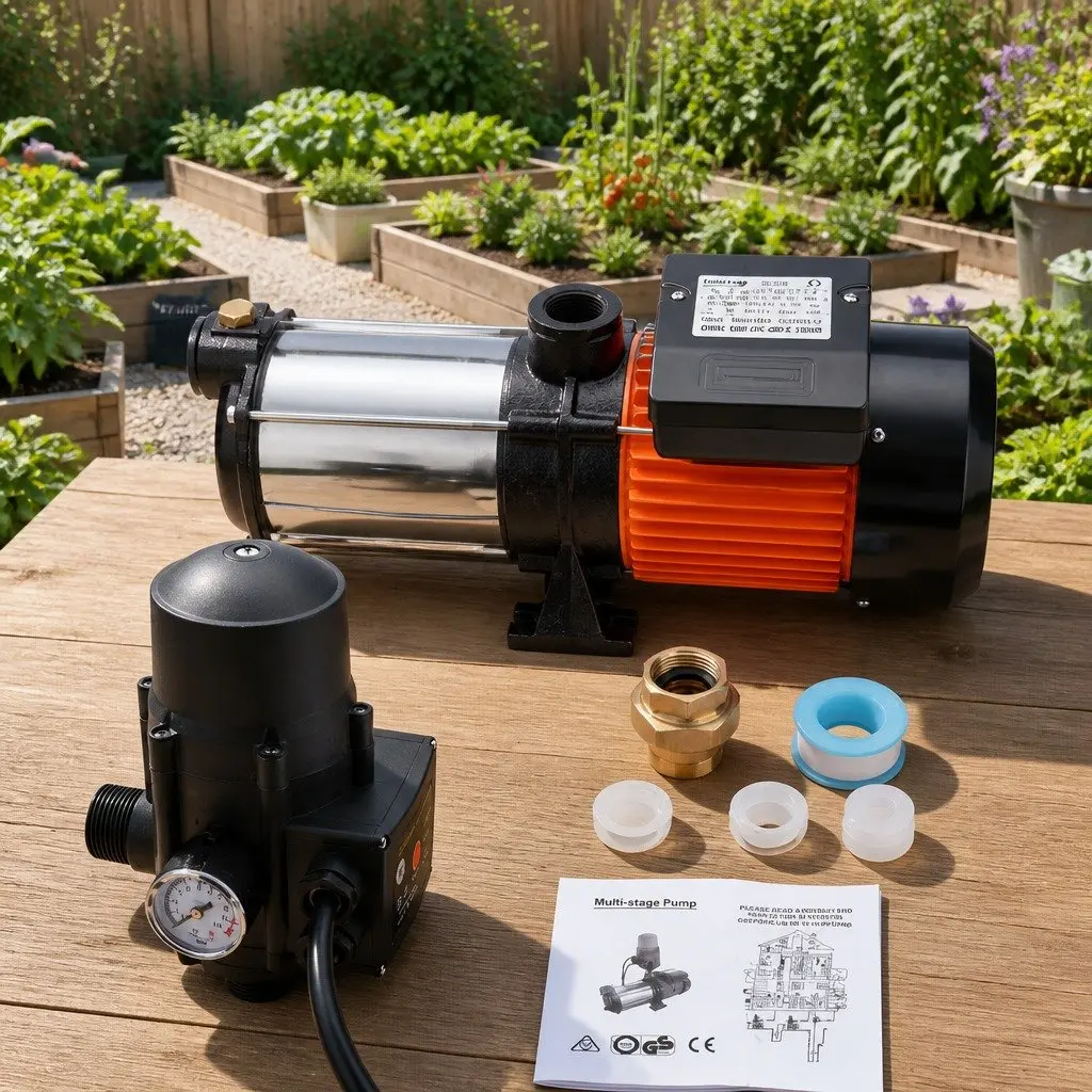 Irrigation Pump Black 1800W Automatic Multi-Stage Pressure Pump with Electronic Pressure Controller