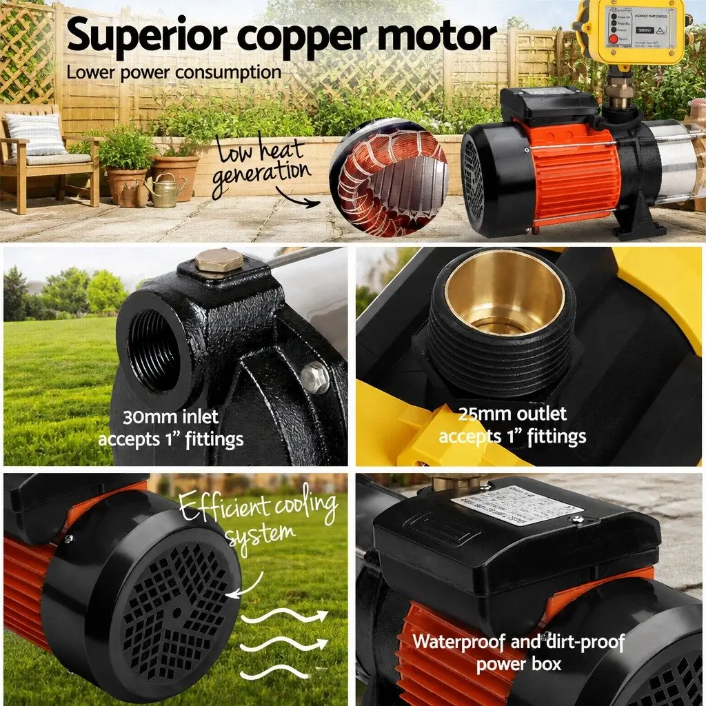 Garden Water Pump 1800W Multi-Stage High Pressure Irrigation Booster Automatic