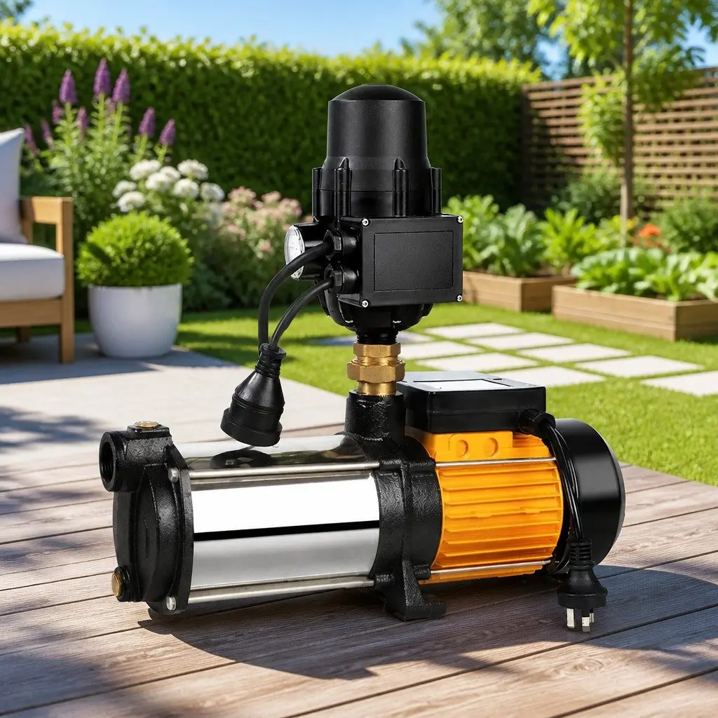 5-Stage Water Pump Black 2500W Maximum Pressure Self-Priming for Garden Irrigation and Household Water Transfer