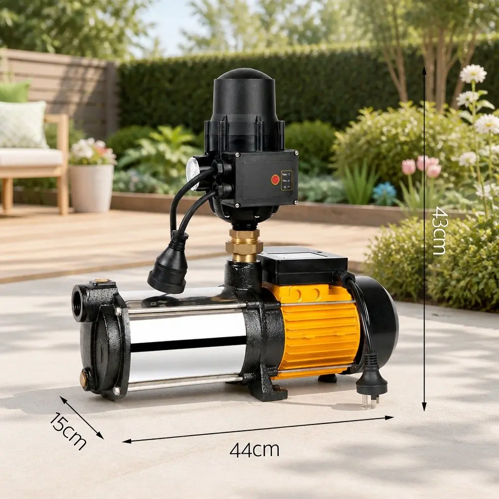 5-Stage Water Pump Black 2500W Maximum Pressure Self-Priming for Garden Irrigation and Household Water Transfer