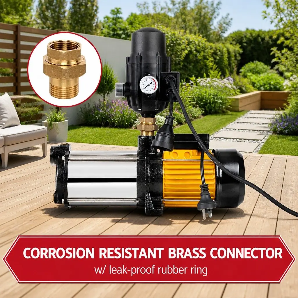 5-Stage Water Pump Black 2500W Maximum Pressure Self-Priming for Garden Irrigation and Household Water Transfer