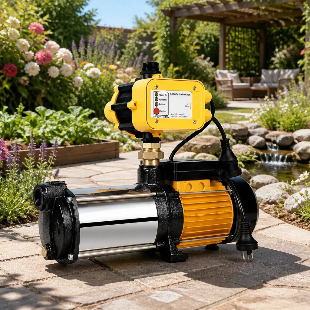 Irrigation Pump Yellow 2500W 5-Stage High Pressure Self-Priming with Automatic Pressure Controller