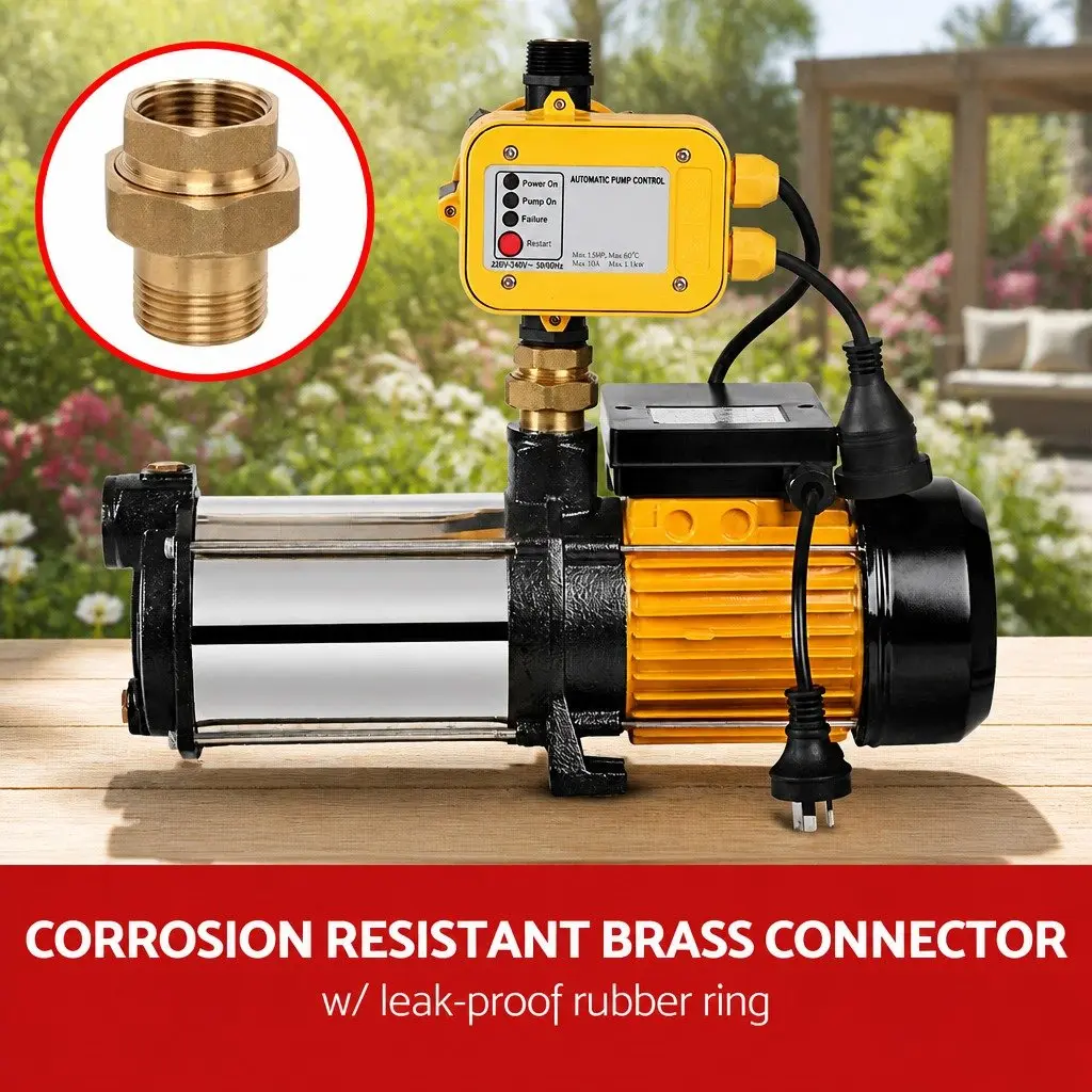 Irrigation Pump Yellow 2500W 5-Stage High Pressure Self-Priming with Automatic Pressure Controller