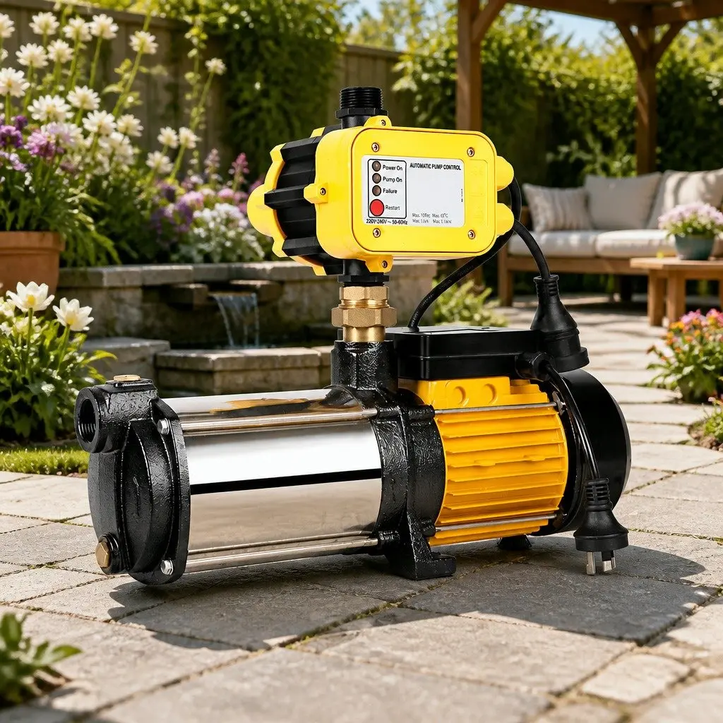 Irrigation Pump Yellow 2500W 5-Stage High Pressure Self-Priming with Automatic Pressure Controller
