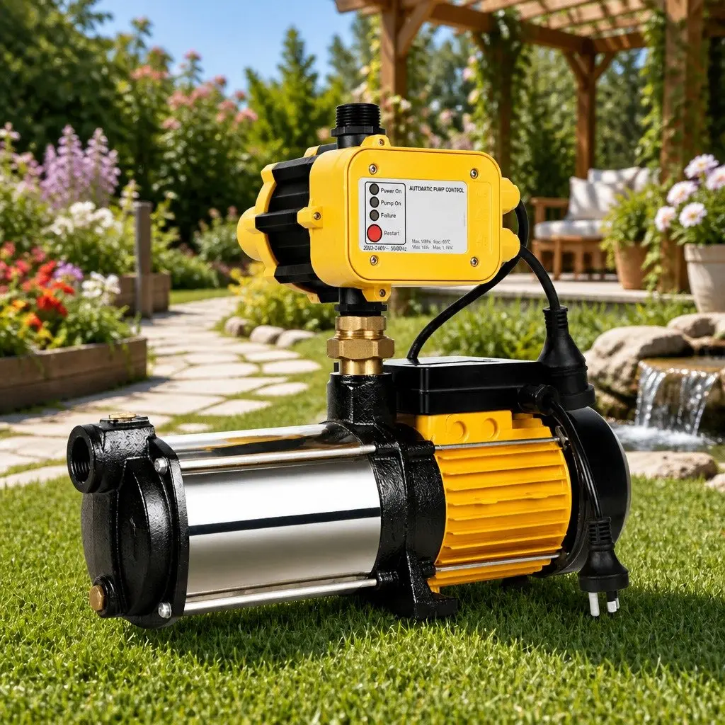 Irrigation Pump Yellow 2500W 5-Stage High Pressure Self-Priming with Automatic Pressure Controller