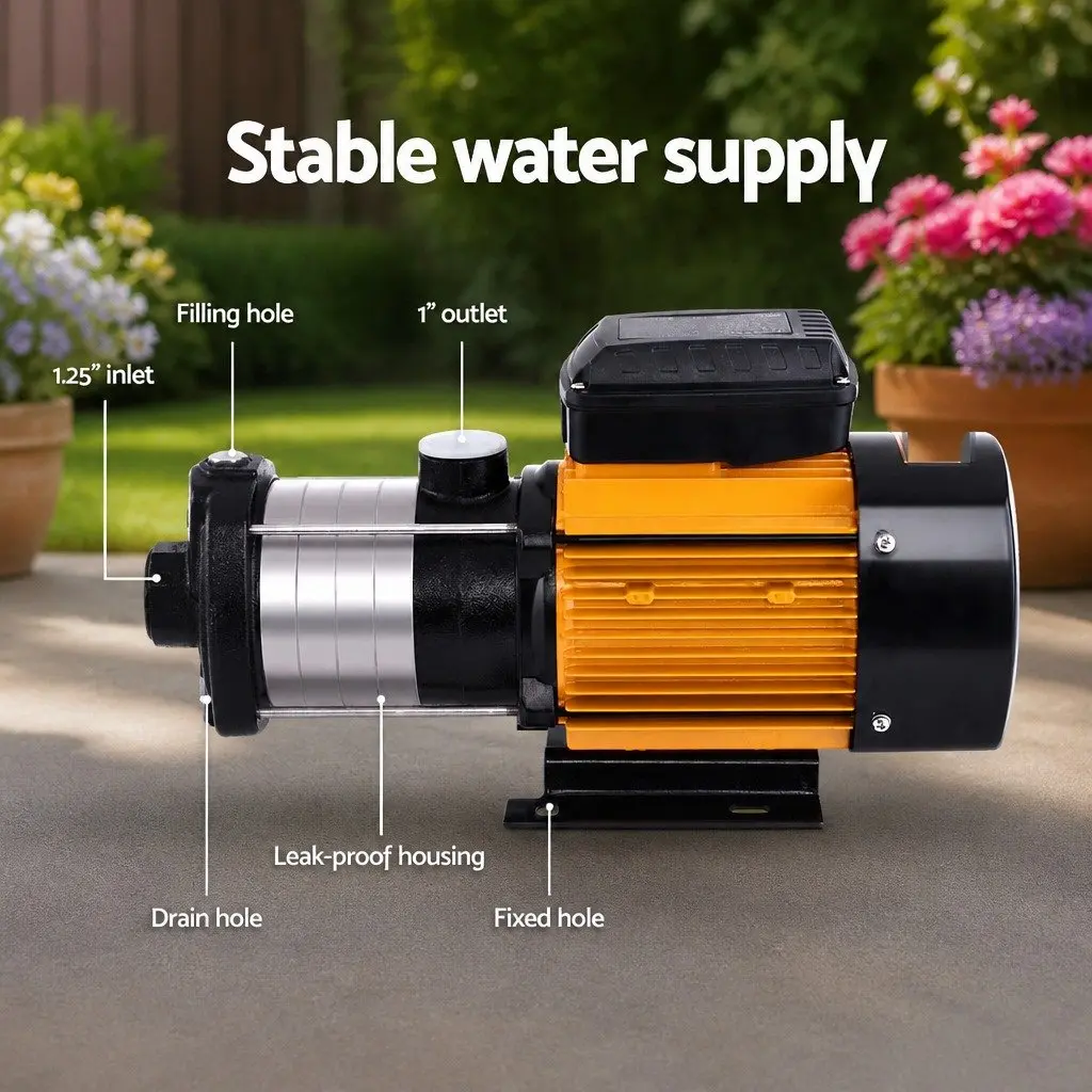 Irrigation Pump High Pressure Stainless Steel 2000W 5-Stage Automatic Controller