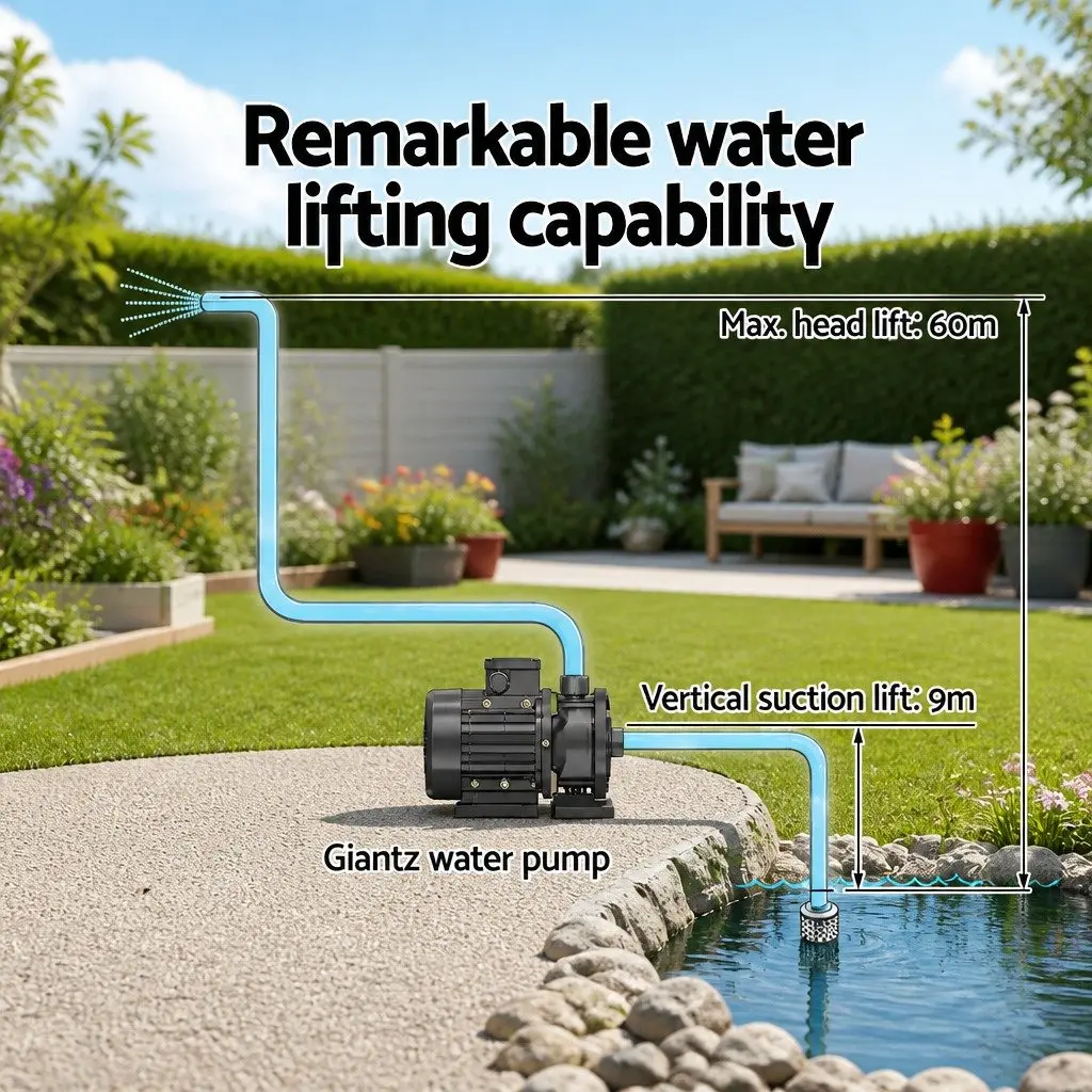 Irrigation Pump High Pressure Stainless Steel 2000W 5-Stage Automatic Controller
