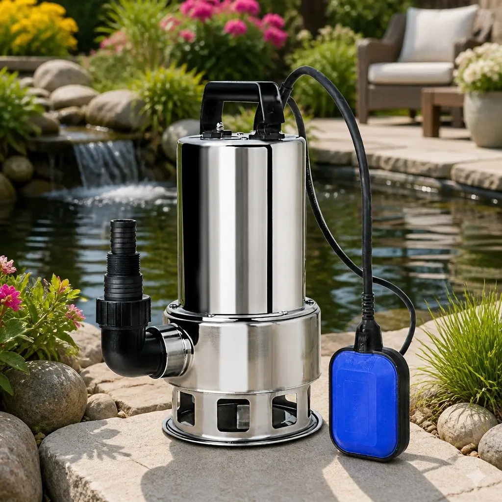Submersible Dirty Water Pump Black 1800W Max 24000L/H Automatic Float Switch