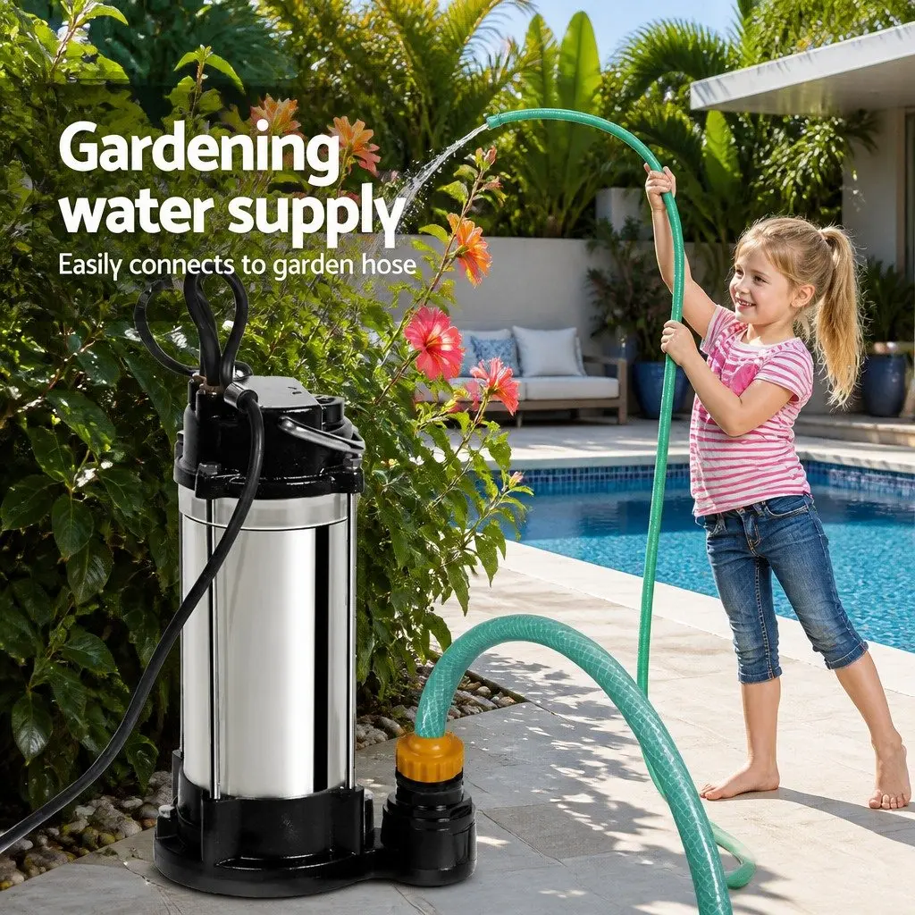 Submersible Dirty Water Pump Black 2000W Max 28000L/H Automatic Stainless Steel