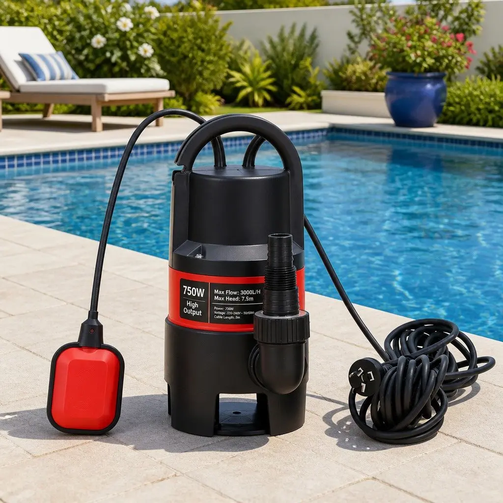 750W Submersible Water Pump Portable Heavy-duty Oil-cooled Electric Motor for Dirty and Clean Water Applications