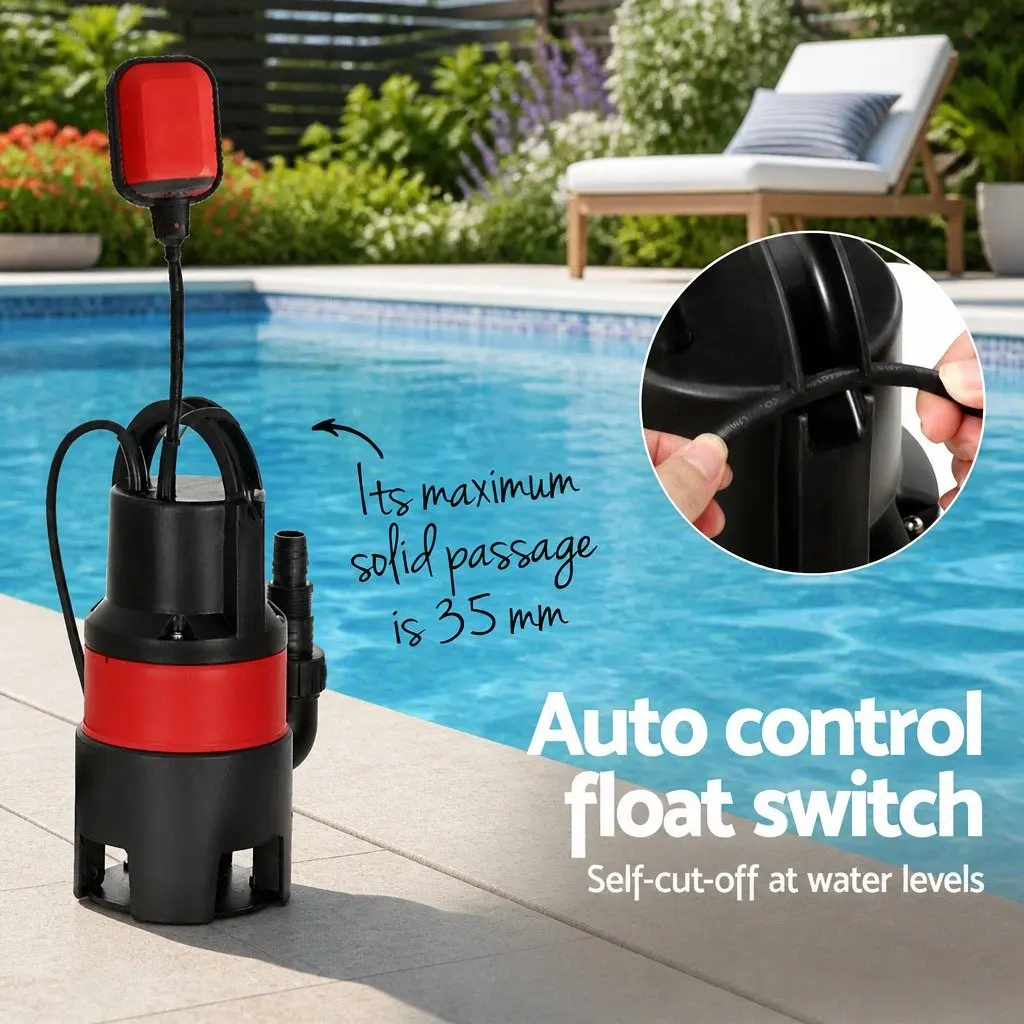 750W Submersible Water Pump Portable Heavy-duty Oil-cooled Electric Motor for Dirty and Clean Water Applications