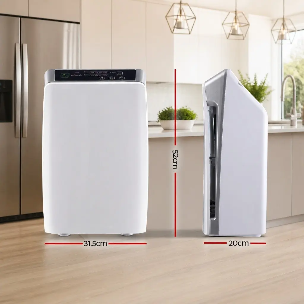 Air Purifier White 4 Stage HEPA Filter Ioniser Remote Control Timer