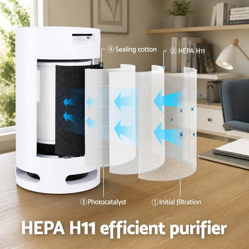 Air Purifier Replacement Filter White 4 Layer HEPA Cartridge