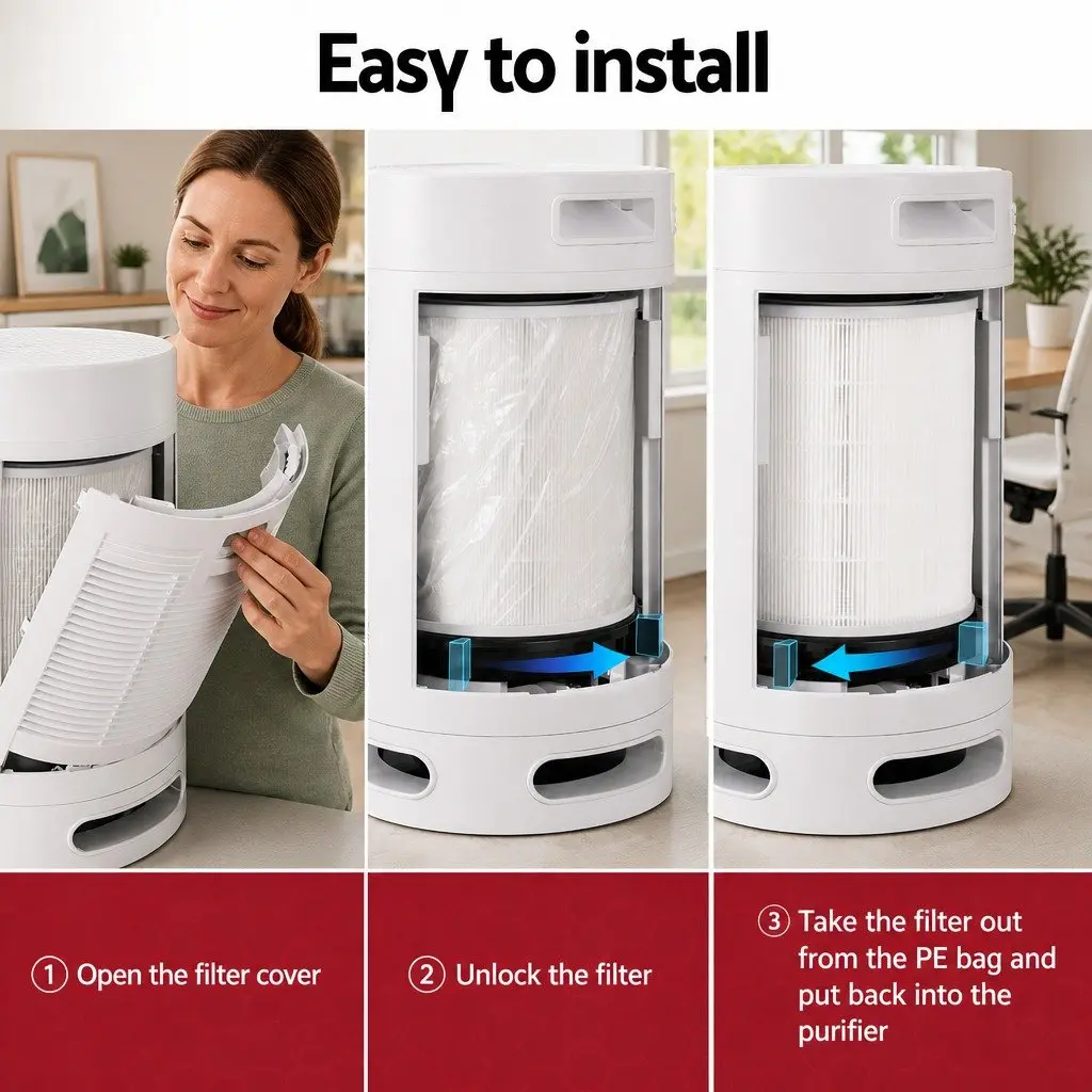 Air Purifier Replacement Filter White 4 Layer HEPA Cartridge