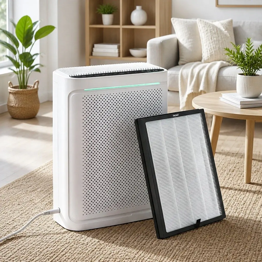 Air Purifier White 2 Piece H12 HEPA Filter PM2.5 Display 200m³h CADR Auto Mode Sleep Mode