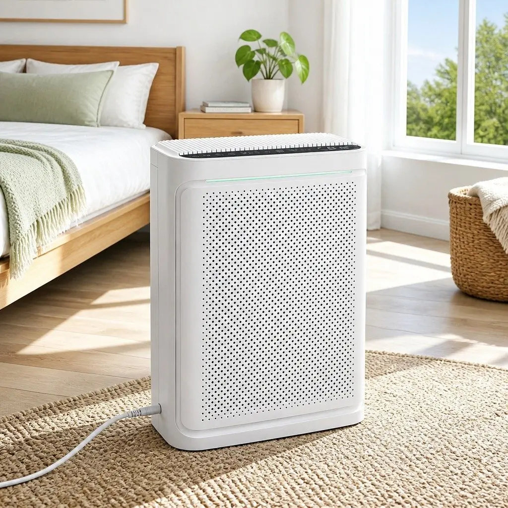 Air Purifier White HEPA Filter Digital PM2.5 Display 200m³/h