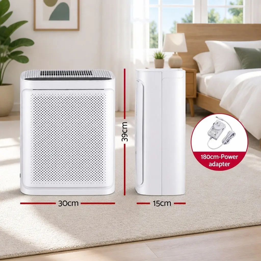 Air Purifier White HEPA Filter Digital PM2.5 Display 200m³/h