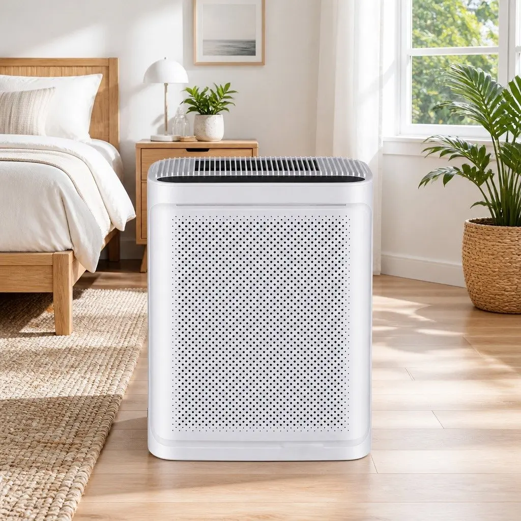 Air Purifier White HEPA Filter Digital PM2.5 Display 200m³/h