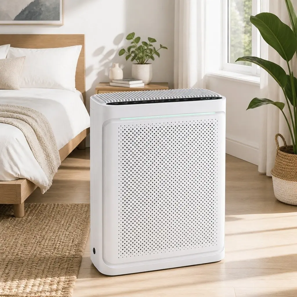 Air Purifier White HEPA Filter Digital PM2.5 Display 200m³/h