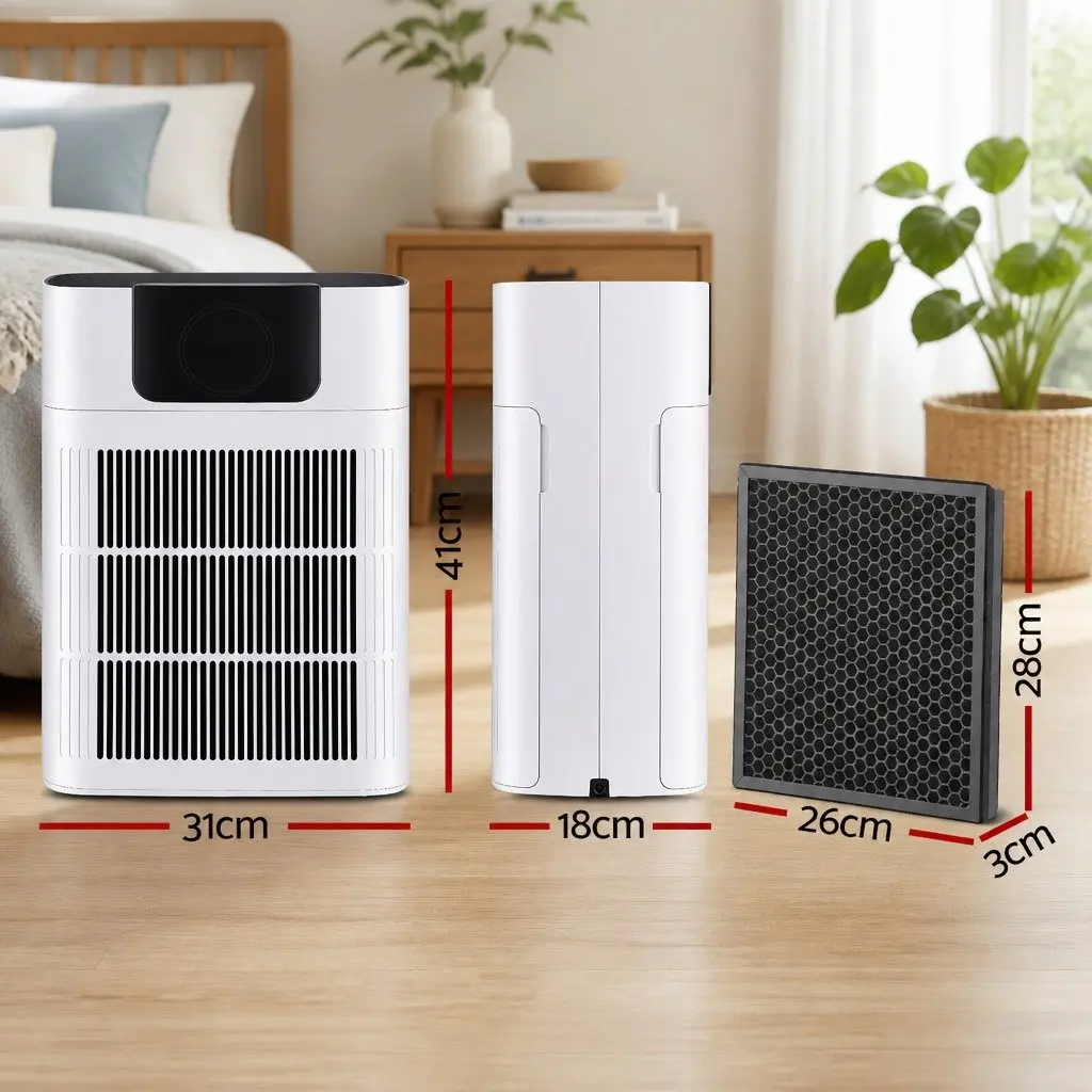 Air Purifier White H12 HEPA Filter Double Sided Intake PM2.5 Display
