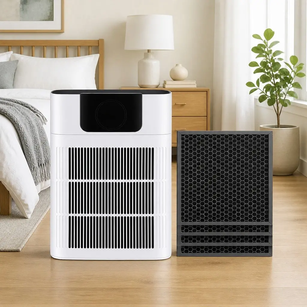 Air Purifier White H12 HEPA Filter Double Sided Intake PM2.5 Display