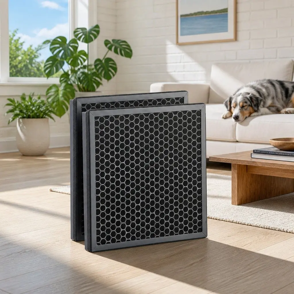 Air Purifier Filter Replacement Black H12 HEPA 2 Piece Dual Intake Pre-filter Activated Carbon