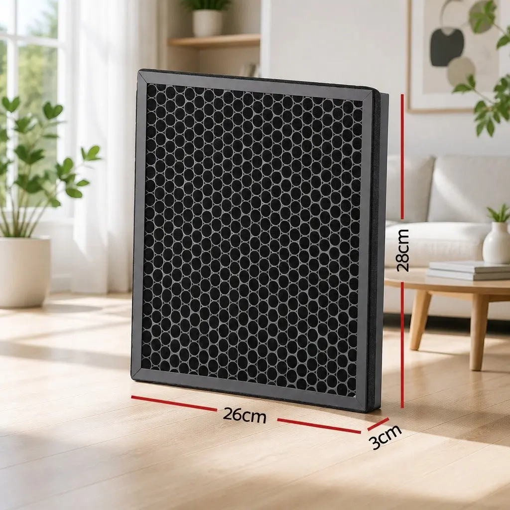 Air Purifier Filter Replacement Black H12 HEPA 2 Piece Dual Intake Pre-filter Activated Carbon