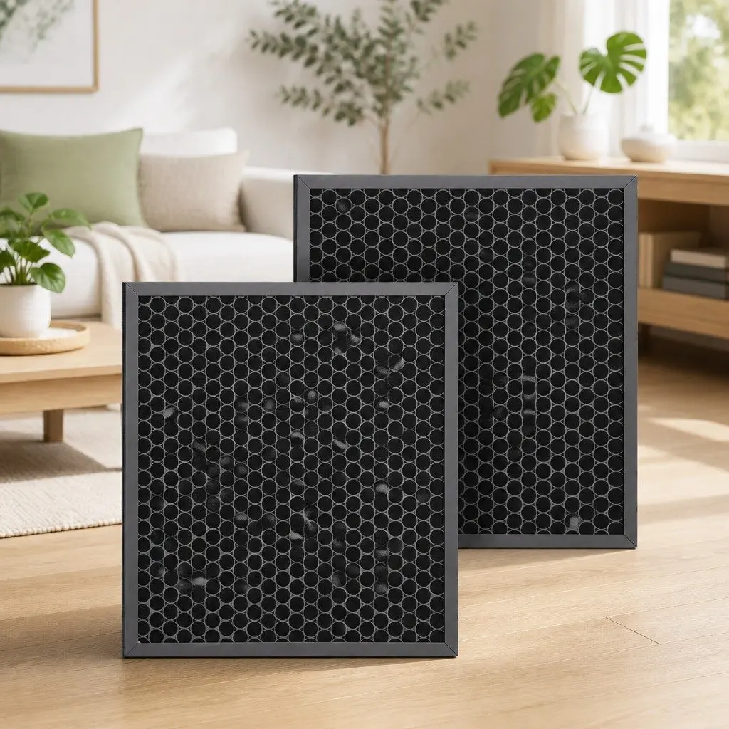 Air Purifier Filter Replacement Black H12 HEPA 2 Piece Dual Intake Pre-filter Activated Carbon