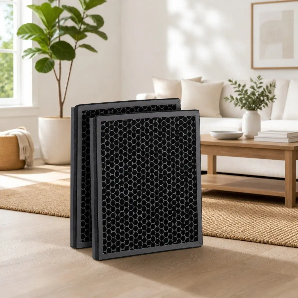Air Purifier Filter Replacement Black H12 HEPA 2 Piece Dual Intake Pre-filter Activated Carbon