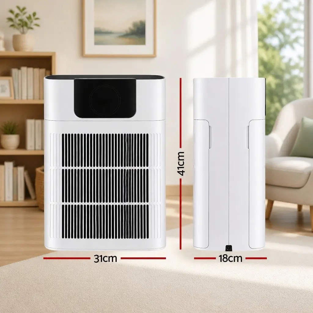 Pet Air Purifier White 31cm 3 Stage HEPA Filter PM2.5 Display Auto Sleep Mode