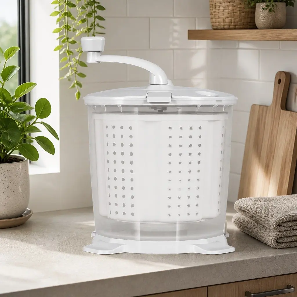 Portable Washing Machine White Compact 2.5kg Manual Dryer for Caravan Camping Apartment
