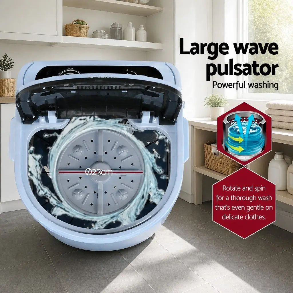 Portable Washing Machine 3KG Capacity Compact Lightweight Travel Camping Laundry