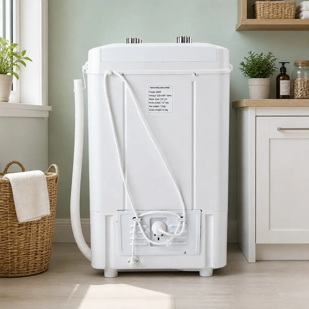 Portable Washing Machine 4.6kg Capacity Lightweight Compact Home Laundry Black