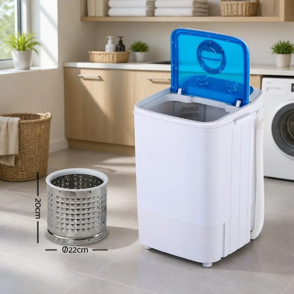 Portable Washing Machine Blue 4.6KG Mini Twin Tub 2-in-1 Wash and Spin Dry