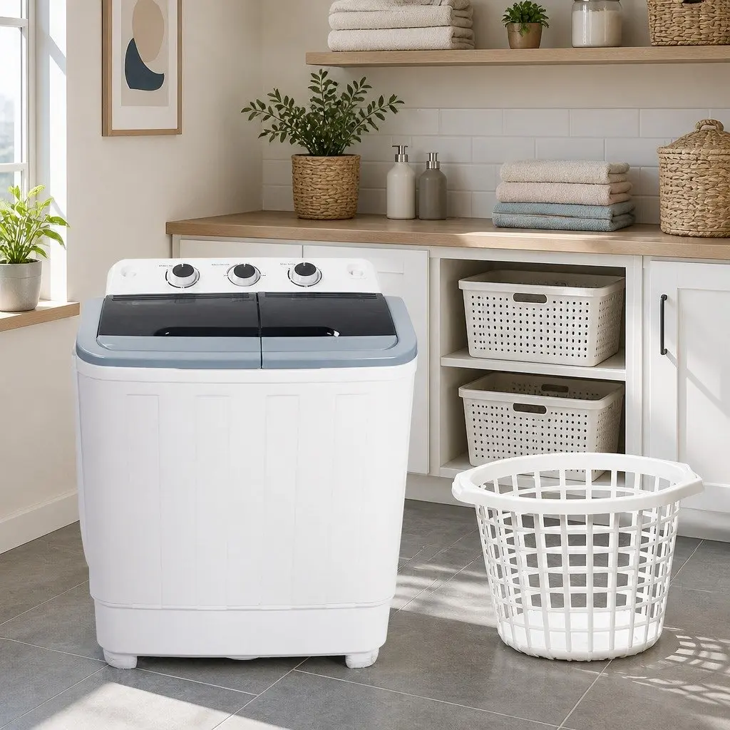 Portable Washing Machine Twin Tub 4.6kg Compact Lightweight Caravan Camping