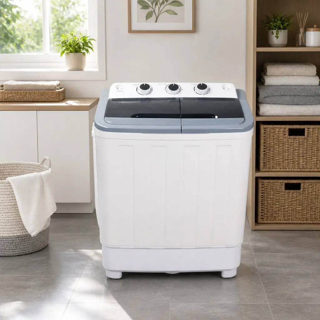 Portable Washing Machine Twin Tub 4.6kg Compact Lightweight Caravan Camping