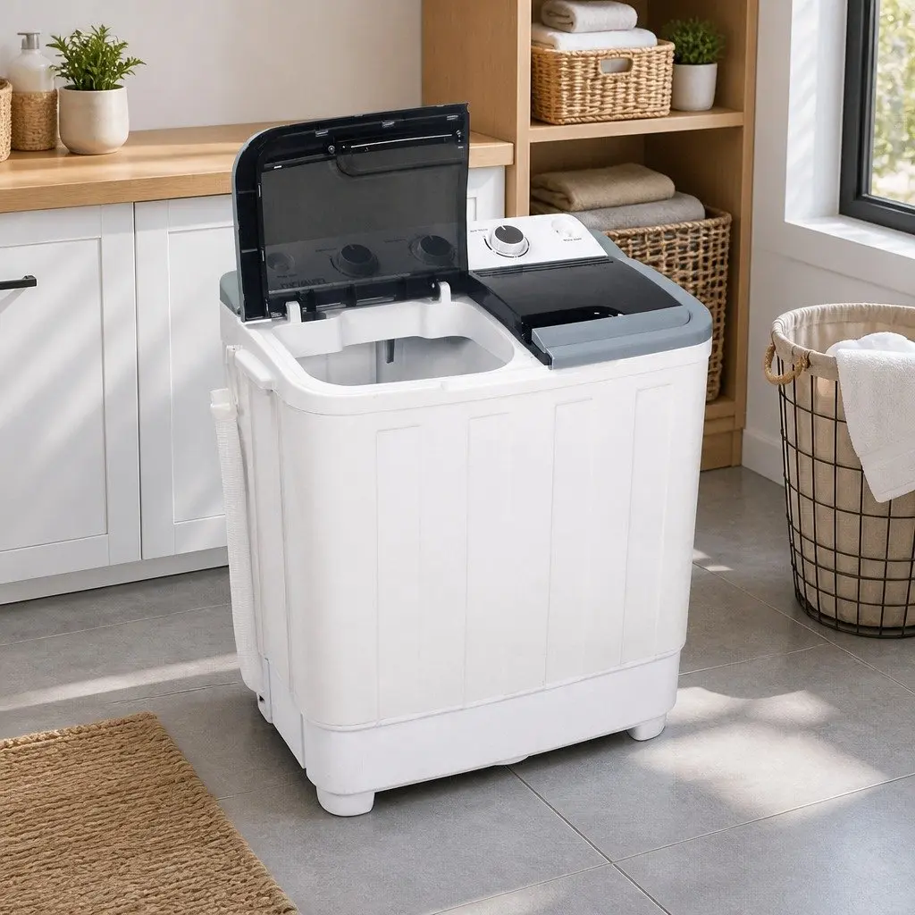 Portable Washing Machine Twin Tub 4.6kg Compact Lightweight Caravan Camping