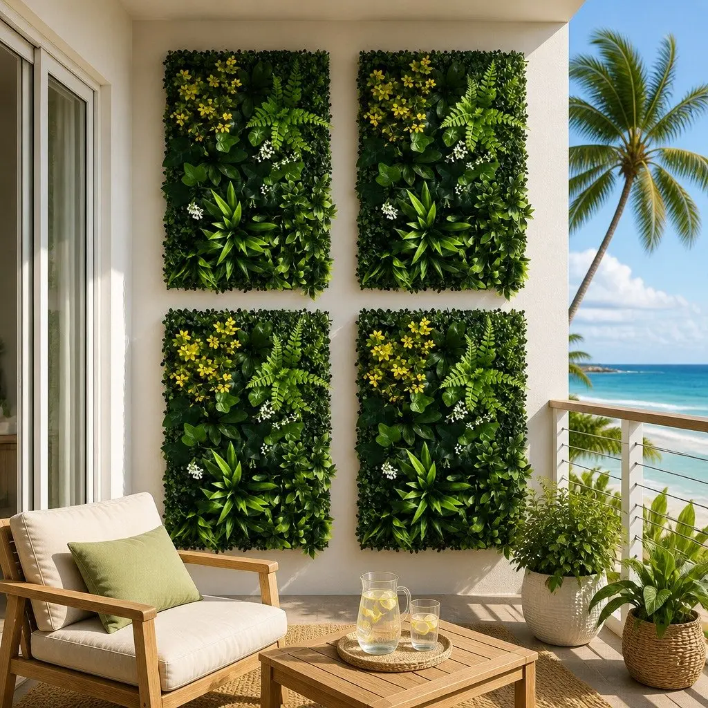 Artificial Plant Wall Panel 40x60cm Green Boxwood Hedge Backdrop Decor Indoor