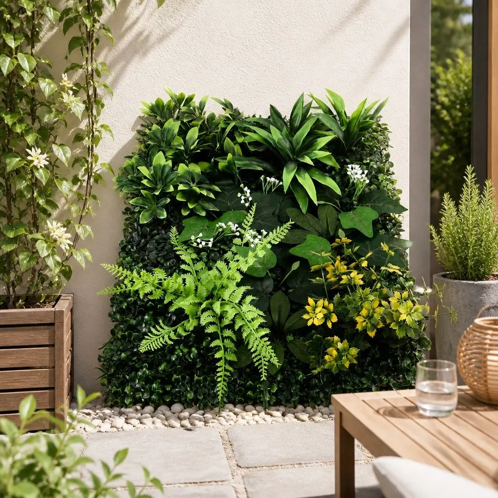 Artificial Wall Plant Green 40x60cm UV-Resistant 3D Look Indoor Outdoor Decor