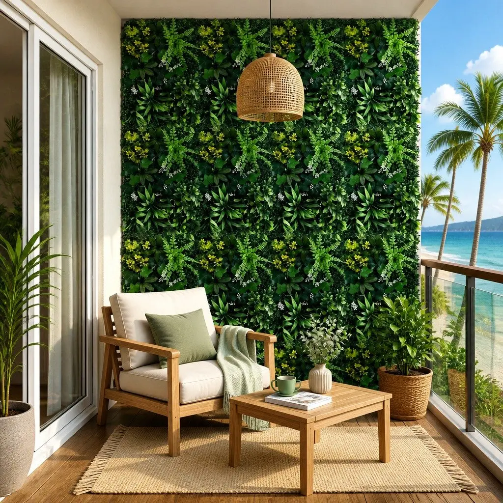 Artificial Wall Plant Green 40x60cm UV-Resistant 3D Look Indoor Outdoor Decor