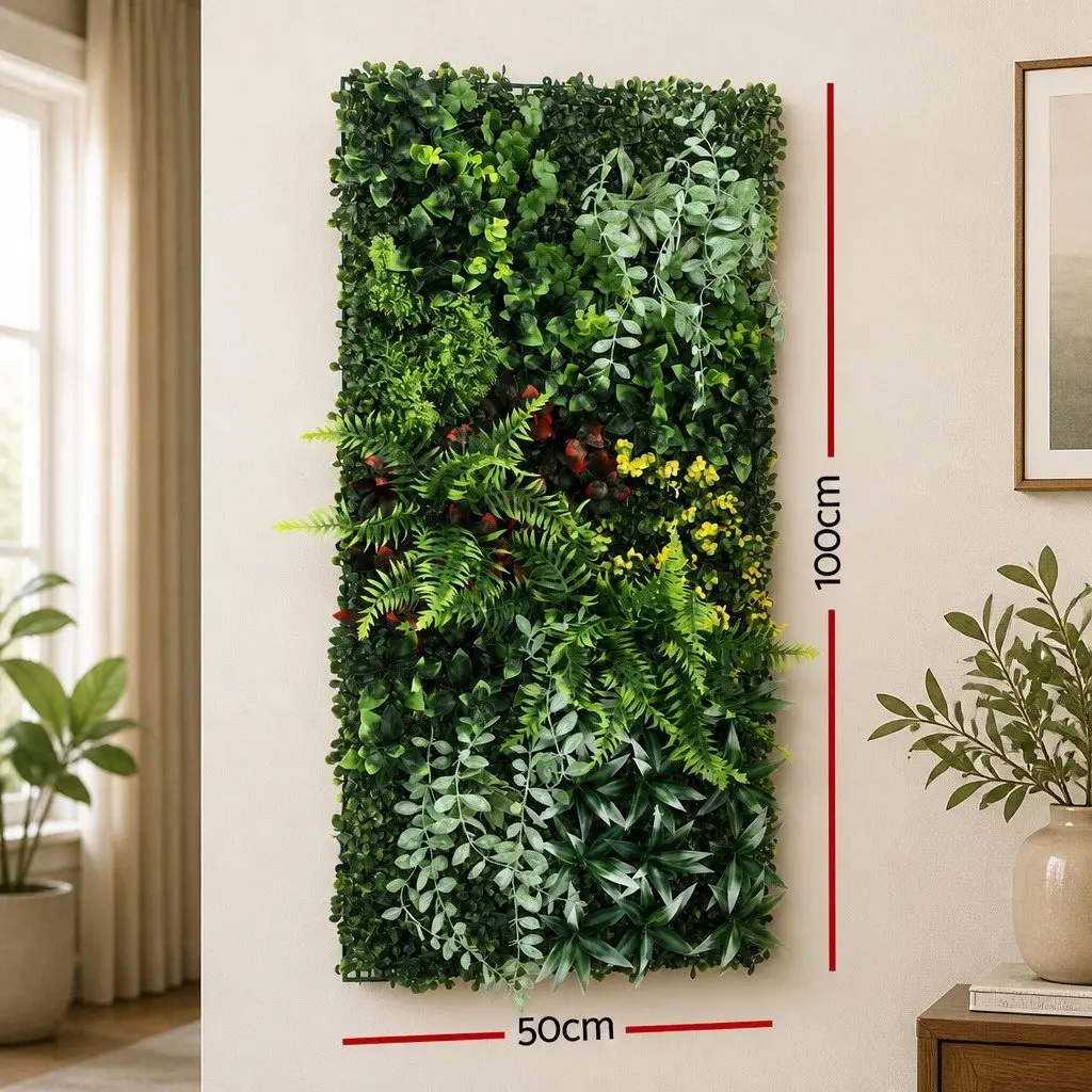 Artificial Wall Plant Green 50x100cm 3D Realistic Appearance Indoor Outdoor Decor