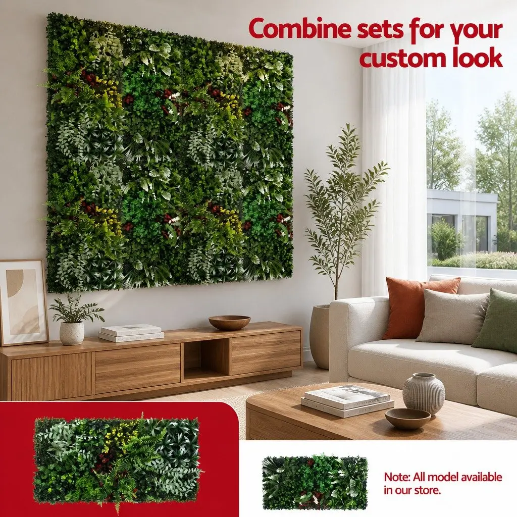 Artificial Wall Plant Green 50x100cm 3D Realistic Appearance Indoor Outdoor Decor